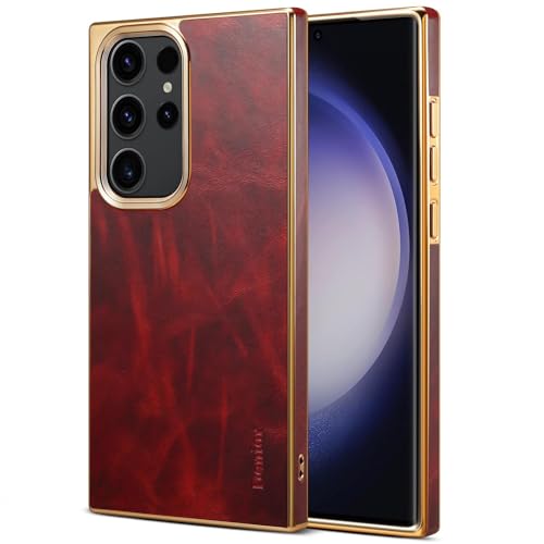 Coque Galaxy S26 Ultra étui cuir rouge mince protection anti-choc légère