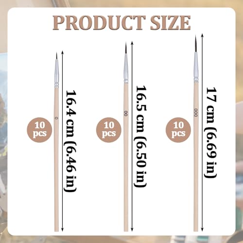 Conjunto de 30 pincéis de pintura para modelo, minúsculos pincéis de pintura, micro pincéis de pintu