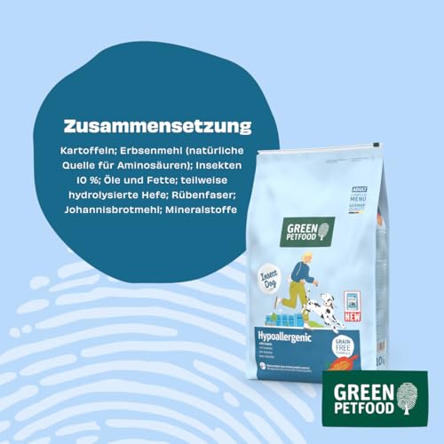 Green Petfood InsectDog Hypoallergen | 3 kg | Adult | Hundefutter trocken