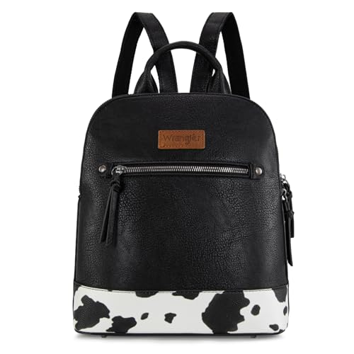 Image of Montana West Wrangler Backpack Purse for Women Mini Backpack Purse Cute Ladies Bookbag Travel Work Daypacks Bags WG-BG-186-9116-COW-BK