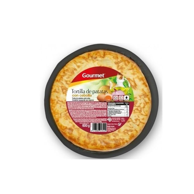 Diaz Cadenas – Tortilla de Patatas con Cebolla Gourmet 600 g – Receta Tradicional Española, Lista para Consumir, Sabor Casero, Ideal para Tapas y Comidas
