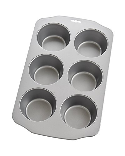 Mrs. Anderson's Baking 43700 Anderson’s Nonstick 6-Cup Jumbo Muffin Pan, Carbon Steel with Quick-Release Non-Stick Coating, PFOA Free, 13 x 8.75-Inches, Charcoal
