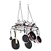 MyGift Black Scrollwork Metal Pot and Pan Ceiling Hanging Rack Heavy Duty Cooking Pans and Utensil Hanger with 10 Dual Hooks
