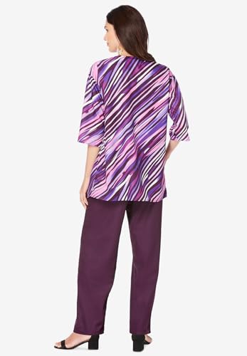 Roaman's Women's Plus Size Three Piece Pant Suit2