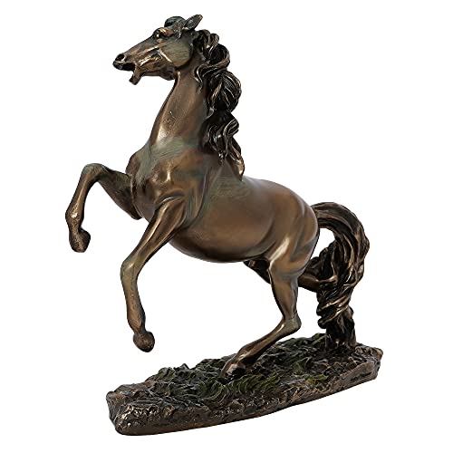Image of eCraftIndia Running Horse Cold Cast Bronze Resin Decorative Figurine, Brown, One Size (UBKC273)