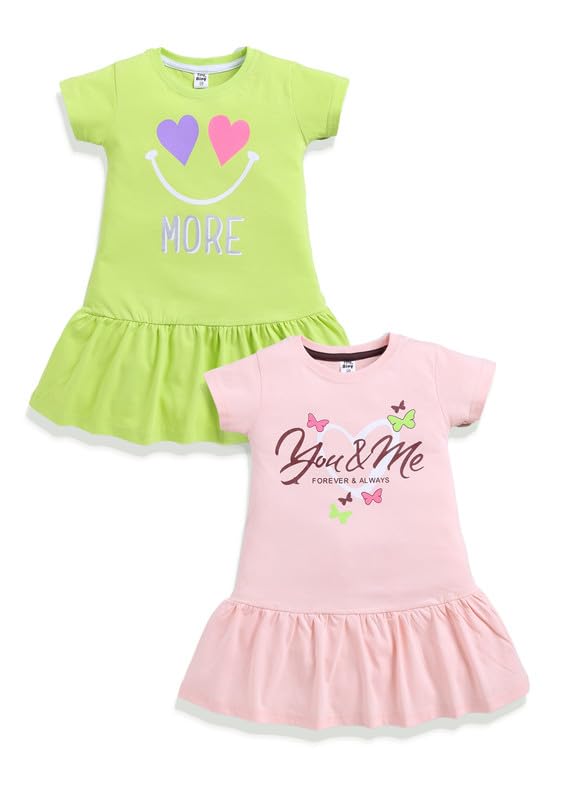 Baby Girls Cotton Dress Pack of 2 | Soft & Breathable | Half Sleeve | Printed Casual Wear | Summer & All Season | 2 Years–9 Years-image-19
