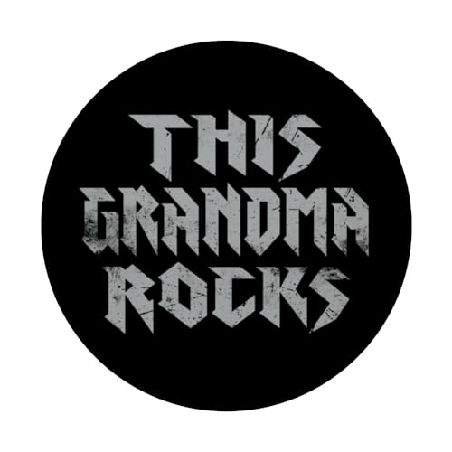 Rock N Roll This Grandma Rocks Rock Music Lover PopSockets Swappable PopGrip, Black - Image 3