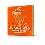 Willie's Cacao - 100% Cocoa with Orange & Almond - No Added Sugar Chocolate bar - 50g - Naturally sweetened with fruit and nuts - Vegan - Artisan made