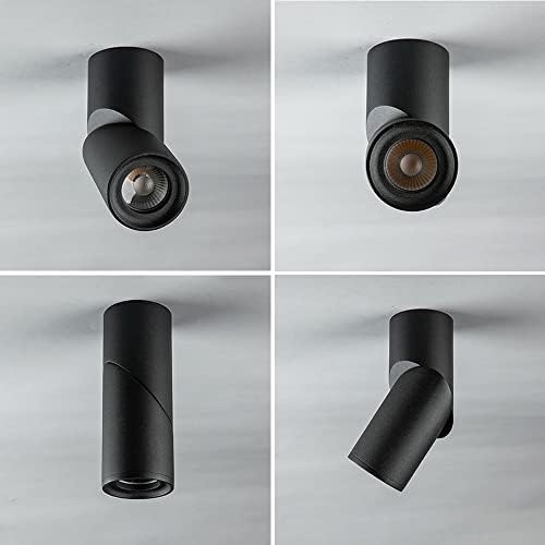 Adjustable Black LED Ceiling Spotlight | Rotatable Accent Lamp for Indoor Lighting | Gallery Picture Light & Mini Spotlights for Home Decor