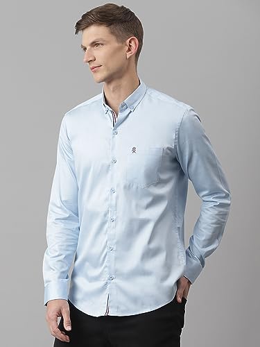 Image of Thomas Scott Men's | Solid | Full Sleeve | Regular Fit | Cotton Blend | Button Down | Single Pocket | Casual Shirt