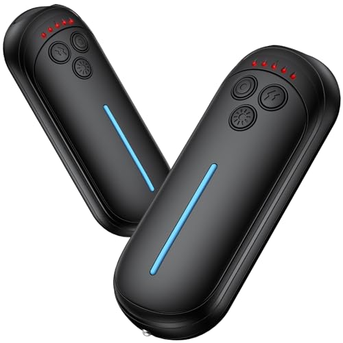 Eyoushow Hand Warmers Rechargeable, 2 Pack, Electric Hand Warmers, 3s Fast Heating with 3 Temperature Settings, 12 Hours Long Lasting, Portable Heater, Ideal Tech Gifts for Men, Women, Black