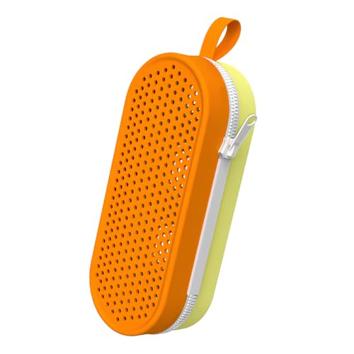 Estojo de Silicone Escolar Grande Criativo com Zíper – Porta Lápis e Canetas Resistente na Cor Laranja