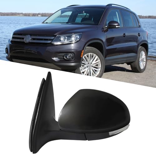 Driver Side Mirror Assembly Fit for 2010-2018 Volkswagen VW Tiguan Side Door Mirrors Side Mirror Replacement for Volkswagen Tiguan Accessories Rear View Mirror Turn Light, Heating, Electric Adjustment