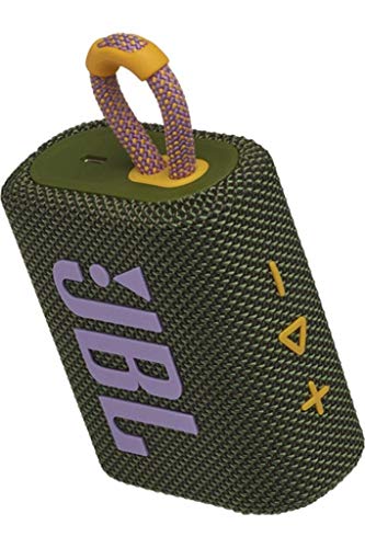 Image of JBL Go 3, Wireless Ultra Portable Bluetooth Speaker, Pro Sound, Vibrant Colors with Rugged Fabric Design, Waterproof, Type C (Without Mic, Green)