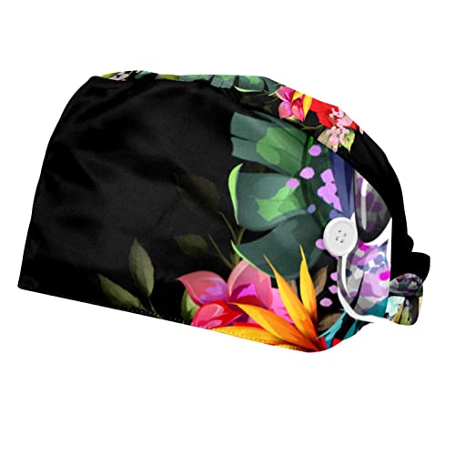Chapeaux de travail crâne floral unisexe en lot de 2 pièces pour hommes et femmes