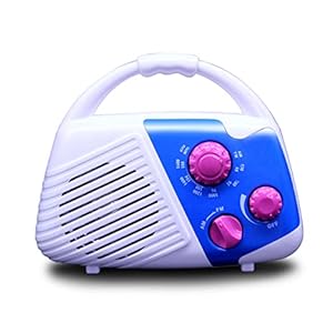 Mini Portable AM/FM Shower Radio Bathroom Waterproof Radio Music Player Built-In Speaker Battery Operated Shower Radio Speaker for Home Kitchen Bathroom Outdoor Compact Radio Speaker