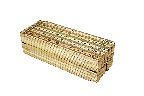 10 x ADGA-Zollstöcke, 90 Grad Zollstöcke 2m naturfarbe mit Winkelanzeige...