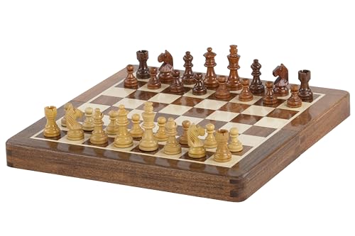 Jeu d'échecs magnétique compact de 25 cm pour jouer en voyage ou animer vos soirées de vacances