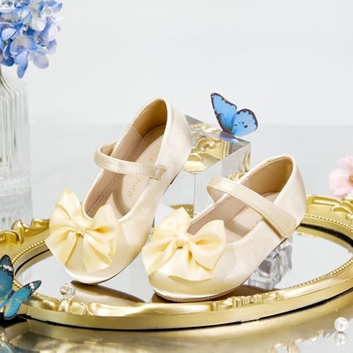 image for Felix & Flora Toddler Flower Girl Dress Shoes Champagne Gold Size 10 G