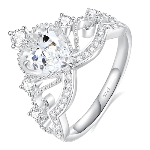 Moissanite Engagement Ring for Women VVS1 Clarity Asscher Cut Lab Created Diamond Wedding Band S925 Sterling Silver with 9K Gold Plated Wedding Ring for Her Size 4-9