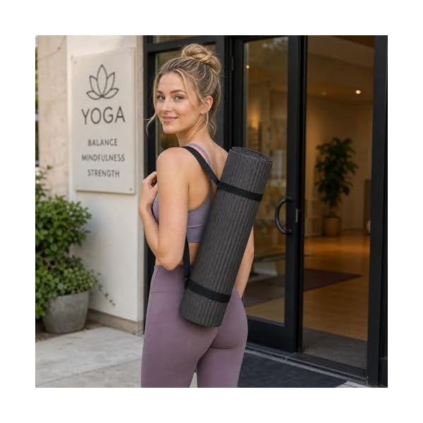 Fitvids 1/2-Inch Extra Thick High Density Anti-Tear Exercise Yoga Mat with Knee Pad and Carrying Strap - Image 5