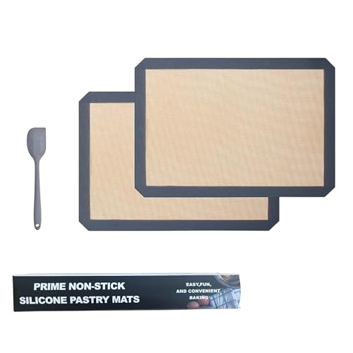 2-Pack Silicone Baking Mat - Nonstick Reusable Baking Sheet liners, Silicone Mat, Cookie sheets for baking trays, Oven Safe baking supplies, silicone baking accessories - (Dark Gray)