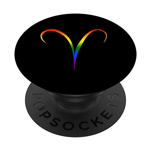Aries Symbol Gay Rainbow Gradient Zodiac Astrology PopSockets PopGrip: Swappable Grip for Phones & Tablets
