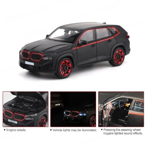 Image of Scale XM Exclusive Alloy Metal Pull Back | Die-cast Car Model with Sound Light Mini Auto Toy for Kids Metal Model Toy Car with Sound and Light (1.24 Scale -B-M-W- XM -Black)