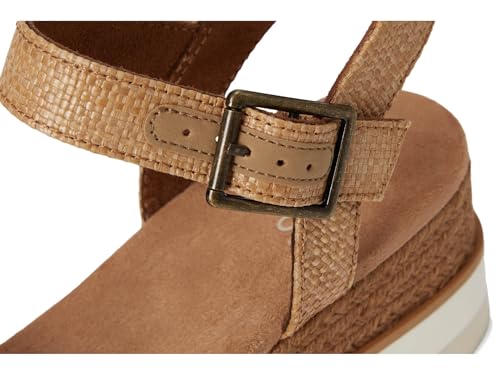 Image of TOMS Women's Diana Wedge Heel Sandal, Leather Upper, Rope-Wrapped Midsole, Adjustable Strap, Buckle, OrthoLite Insole