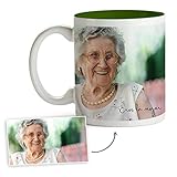 Fotoprix Tazas Personalizadas con Foto y Texto | Regalos Personalizados con Foto para Abuela | Taza Personalizada con Nombre | Taza de Color Verde Oscuro