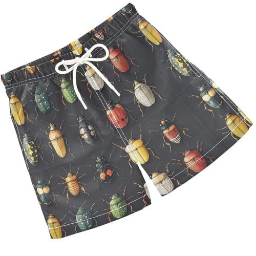 Pigsaly Boys Swim Trunks Red White Ladybug Boys Board Shorts Swimsuit Swimwear Summer Bathing Suit 4T