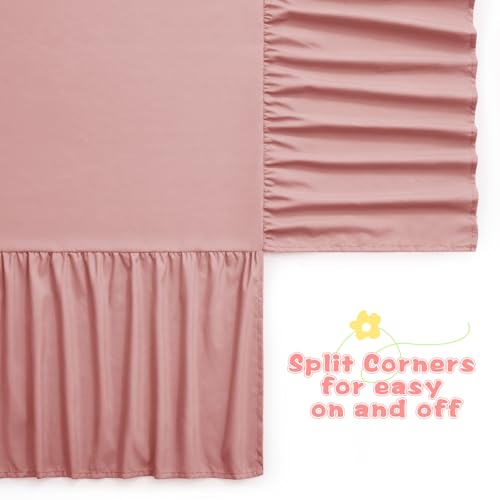 Image of SiinvdaBZX Pink Crib Skirt Dust Ruffle, Microfiber Crib Bed Skirt | 52 inchx28 inch with 14 inch Drop, Durable Full Coverage Toddler Bedskirt Fit for Baby Boys Girls Nursery Standard Crib