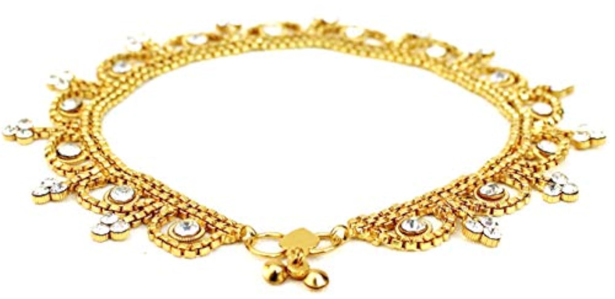Women's Stylish Gold Plated Anklets with American Diamonds