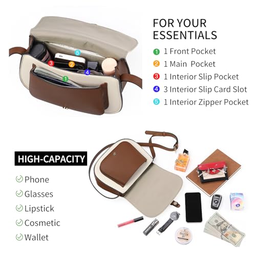 GOIACII Crossbody Bag for Women Saddle Shoulder Purse Ladies Boho Cross Body Handbag Vegan Leather2