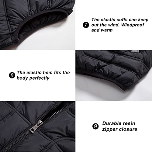 Vtuaol Men's Puffer Vest Outdoor Fleece Vest Hooded Padded Outerwear Vest For Travel Hiking Blue Us L #TOP4