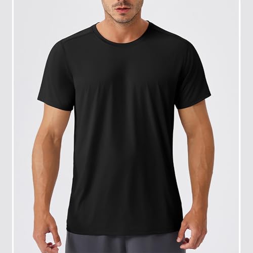 Mens Cooling Ice Silk Running Shirt Quick Dry Short Sleeve Athletic Gym T-Shirts UPF50+ Outdoor Workout Running Tops4