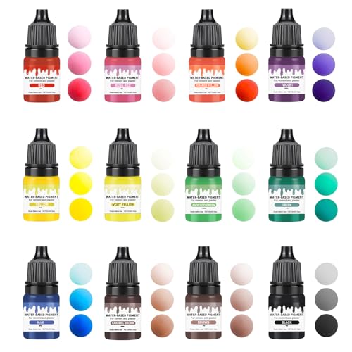 Caelura Farbpigmente für Gießpulver, Farbe Für Gießpulver, 12 Farben für Gips zum Gießen, DIY Produktion Zementbeschichtung Farbige Pigmente 5ML