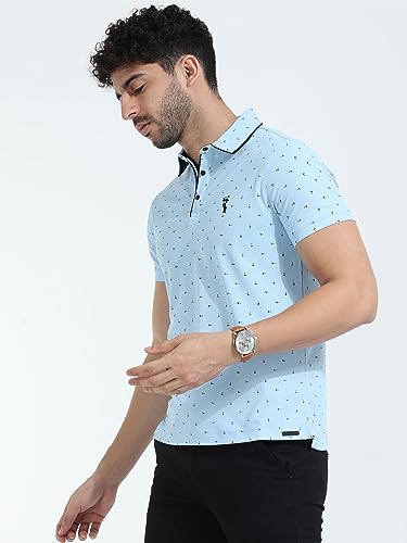 Image of STELLERS Men's Premium Printed Polo T-Shirt | Wrinkle Free | Quick Dry | Breathable | Stretchable | Regular Fit