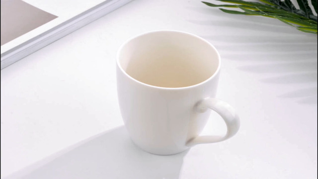 Set de 6 tazas de porcelana blanca de 11 onzas miniatura 7
