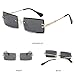 HEPTAGRAM 7 Rimless Rectangle Sunglasses for Women Square Fashion Frameless Small Vintage Buffs Glasses for Men shades (Brown&Grey&Transparent)