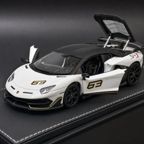 Image of Wizplex CCA Lamborghini Aventador SVJ 63 1:32 Officially Licensed Premium Die Cast Car with Display Stand - Pull Back, Light & Sound, Openable Doors & Rear Cover, Supercar Showpiece 3+