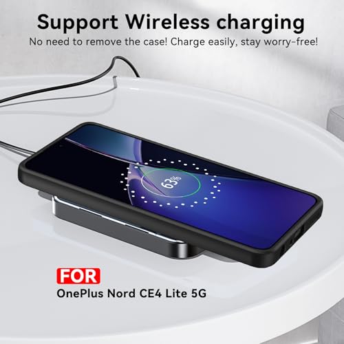 Image of BENTOBEN Hybrid Translucent Matte Back Cover Case for OnePlus Nord CE4 Lite 5G, Full Body Camera Protection, Wireless Charging Compatible, Armor Shockproof Bumper Case for OnePlus Nord CE4 Lite, Black