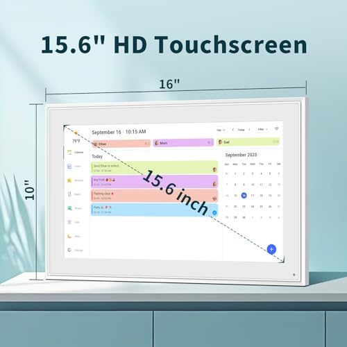 Canupdog 15.6 Inch Digital Calendar, Electronic Planner & Chore Chart with 1920x1080P IPS Touchscreen, Task Rewards System, Interactive Display for Family Schedules, Christmas Gifts for Women Mom - Image 4