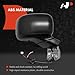 A-Premium Pair (2) Driver and Passenger Side Power Door Mirror - Compatible with Jeep Renegade 2015-2023 - Heated Manual Folding Smooth Black Outside Rear View Mirror - Replace# 5VZ86LXHAA
