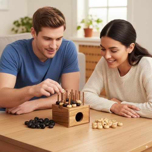 Juego de Estrategia 3D Cuatro en Línea de Madera miniatura 2