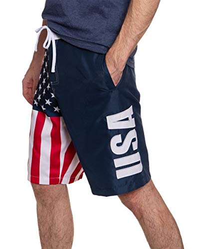 Calhoun Men's Americana Usa Flag Fourth Of July Swim Board Shorts (Usa, Xx-Large) #TOP1