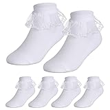 Tragen mit Komfort: Unsere weißen Rüschen Socken sind aus Baumwolle, weich und glatt, mit guter Elastizität und starker Atmungsaktivität, sie können Kinderfüße gut umhüllen, sind für den Sommer geeignet und bieten Kindern ein angenehmes Tragegefühl