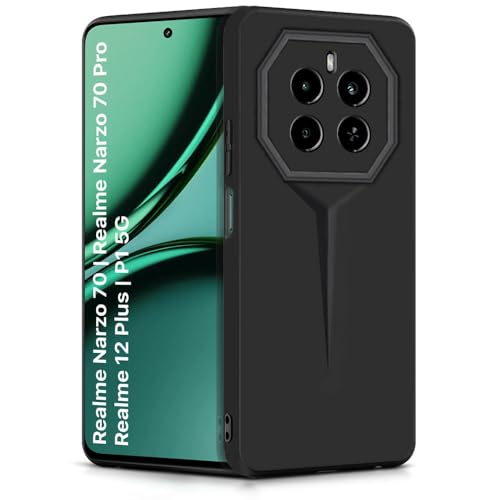 Image of WOW IMAGINE Slim Back Cover for Realme Narzo 70 | Realme Narzo 70 Pro | Realme 12 Plus | P1 5G | Blade Series Ultra Thin Case | Camera Protection | Soft Matte Silicone Flexible Mobile Case - Black