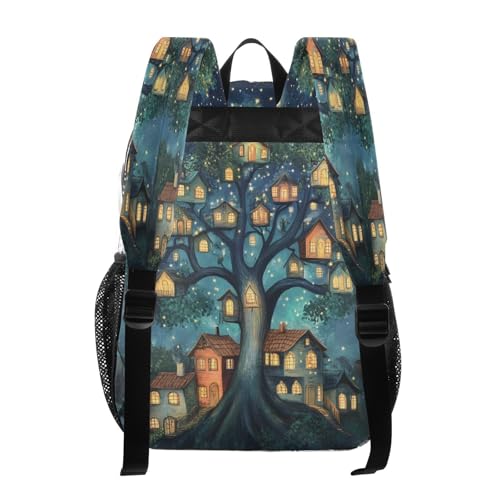 House Tree Moon Clear Backpack Heavy Duty See Through Transparent PVC BookBag for Kids Boy Girl School Work3