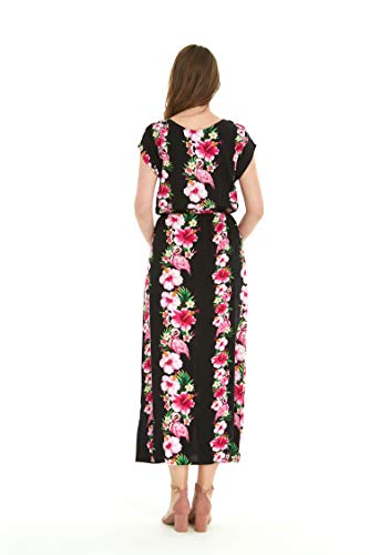 Image of Hawaii Hangover Women's Hawaiian Cap Sleeve Maxi Dress Signature Prints